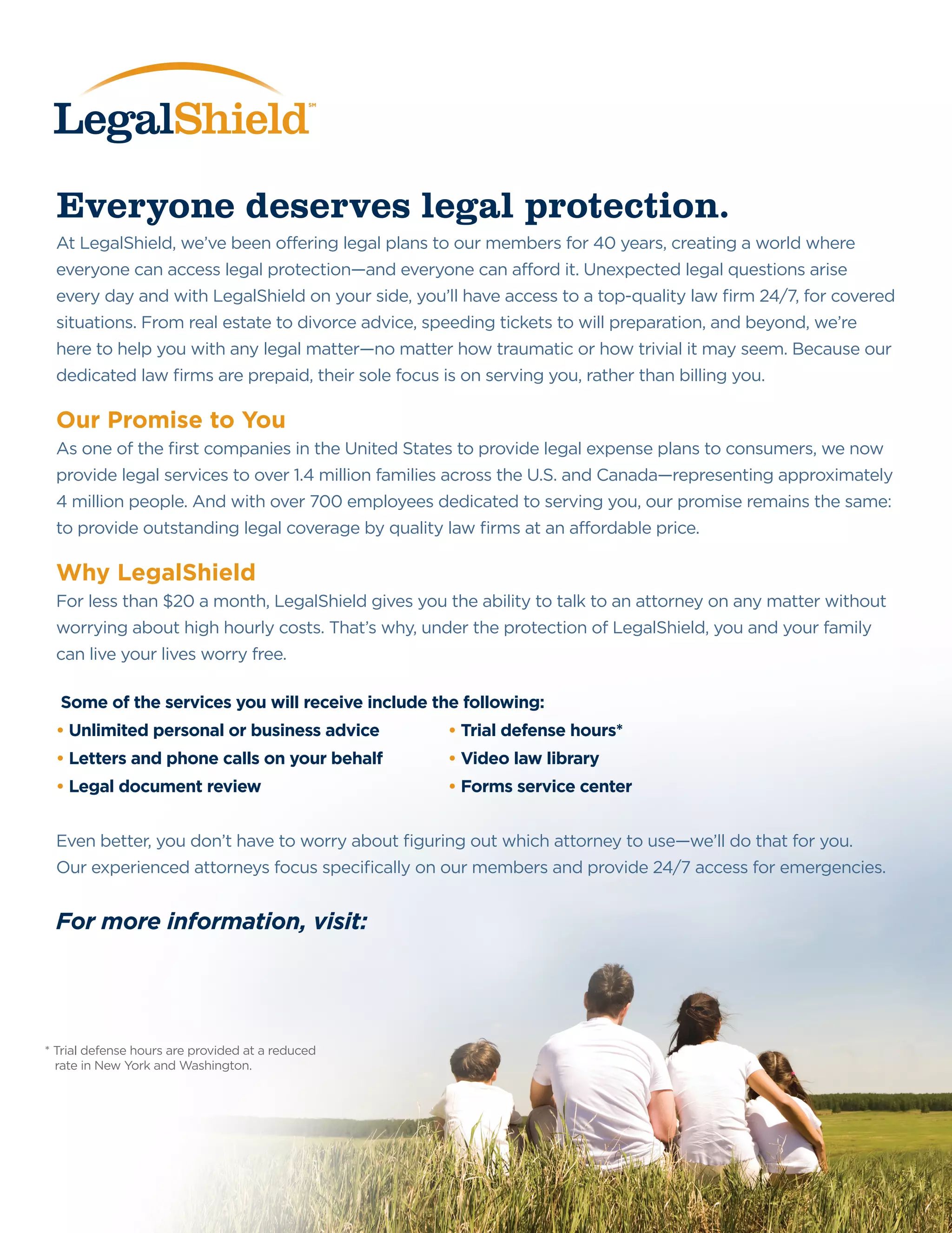 LegalShield Plan Fact Sheet PDF
