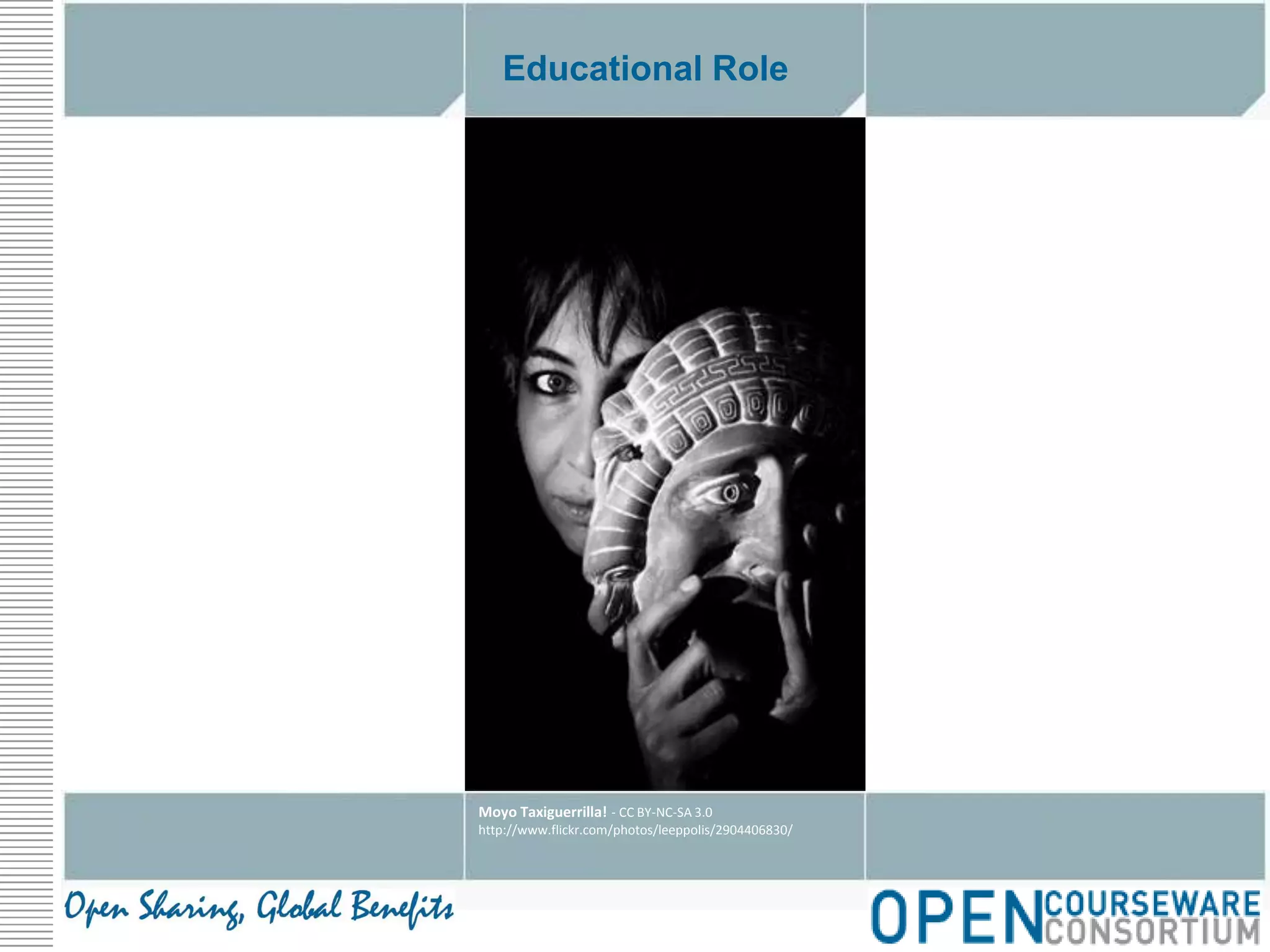 Educational RoleMoyo Taxiguerrilla! - CC BY-NC-SA 3.0http://www.flickr.com/photos/leeppolis/2904406830/