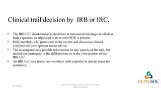 Role of IRB and IEC in Safeguarding the Subjects in Clinical Trials | PDF