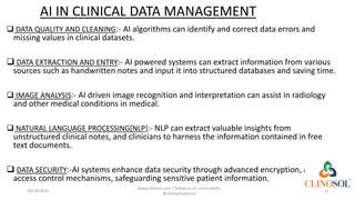 The Role of Artificial Intelligence and Machine Learning in Clinical ...