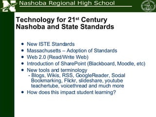 Technology for 21 st  Century Nashoba and State Standards ,[object Object],[object Object],[object Object],[object Object],[object Object],[object Object]