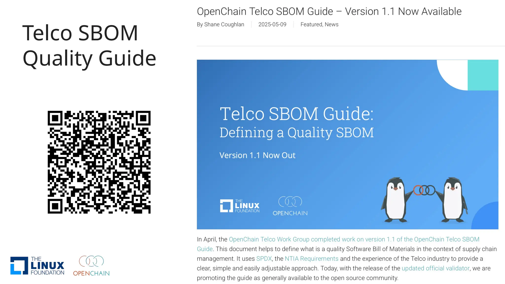 Telco SBOM
Quality Guide
 