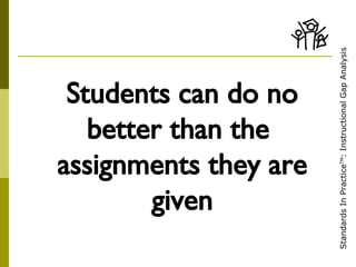 Students can do no better than the  assignments they are given 