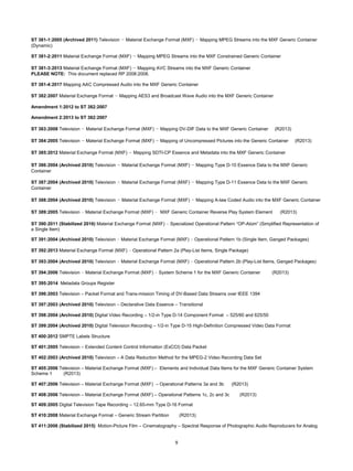 Standards DTV SMPTE index 09-12-2017 | PDF