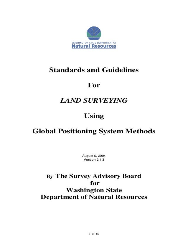 Standards And Guidelines For Land Surveying Using Gps Ver 2 1 3