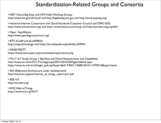IIC’s Interoperability Cluster Structure
From http://www.iiconsortium.org/pdf/IIC_I3C_Overview_Aug_2016.pdf
The Industrial Internet Interoperability Coalition (IIIC) is an organization formed by the Industrial Internet of Things (IIoT) Consortium
Friday, February 10, 17
 