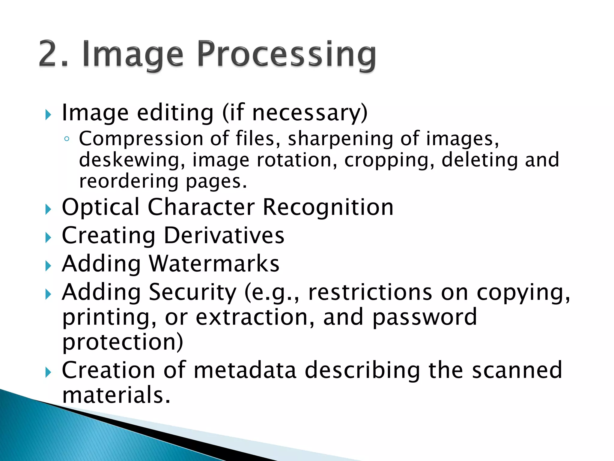 Standards and procedure in digitization and digital preservation | PPT