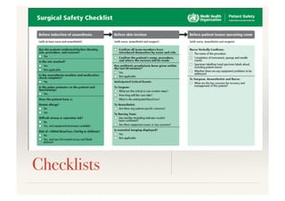 Checklists!
 