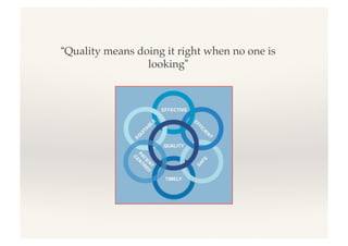 – Henry FORD!
“Quality means doing it right when no one is
looking”
 