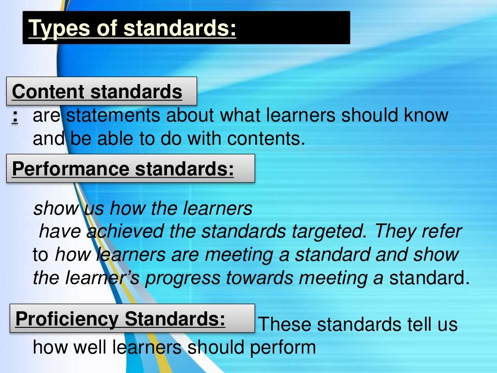 Standards based curriculum