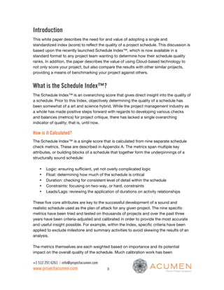 The Value of a Standard Schedule Quality Index | PDF