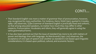 Standards, codification and world englishes | PPTX