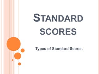 STANDARD
  SCORES
Types of Standard Scores
 
