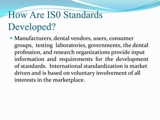 Standards for dental materials 07 6 13 | PPT