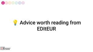 💡 Advice worth reading from
EDItEUR
 