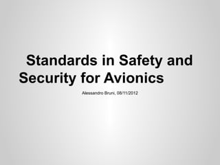 Standards for safety and security in avionics | PDF