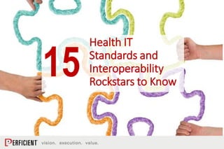 Health IT
Standards and
Interoperability
Rockstars to Know
15
 