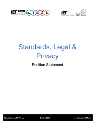 Standards, Legal and Privacy aspects for IoT | PDF
