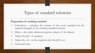 Standard Solutions, saturated and supersaturated solutions | PPTX