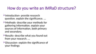 IMRAD Format Explained: Standard Structure of a Research Paper | Dr ...
