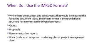 IMRAD Format Explained: Standard Structure of a Research Paper | Dr ...