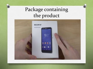 Package containing
the product
 