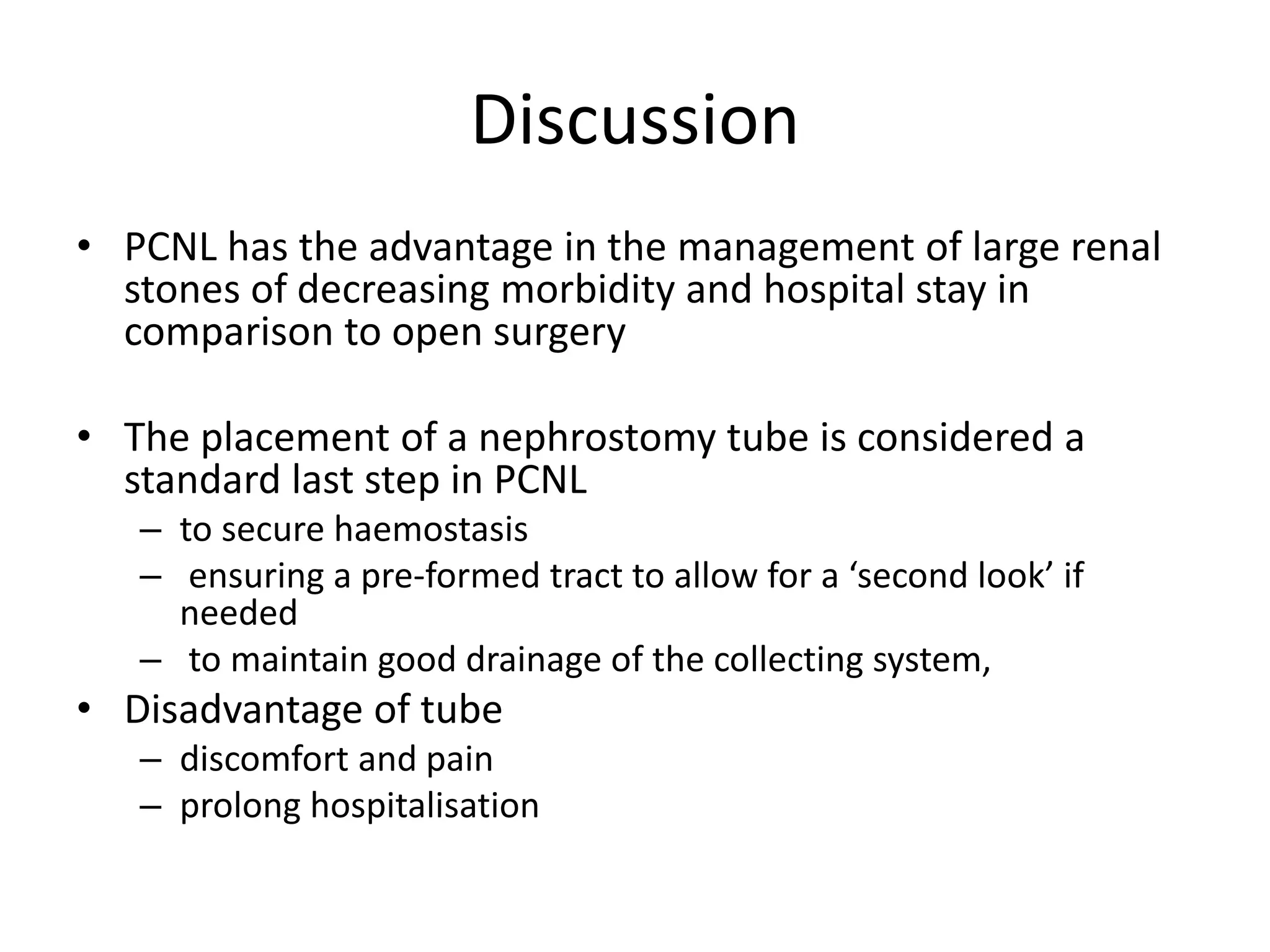Standard versus tubeless mini percutaneous nephrolithotomy | PPTX