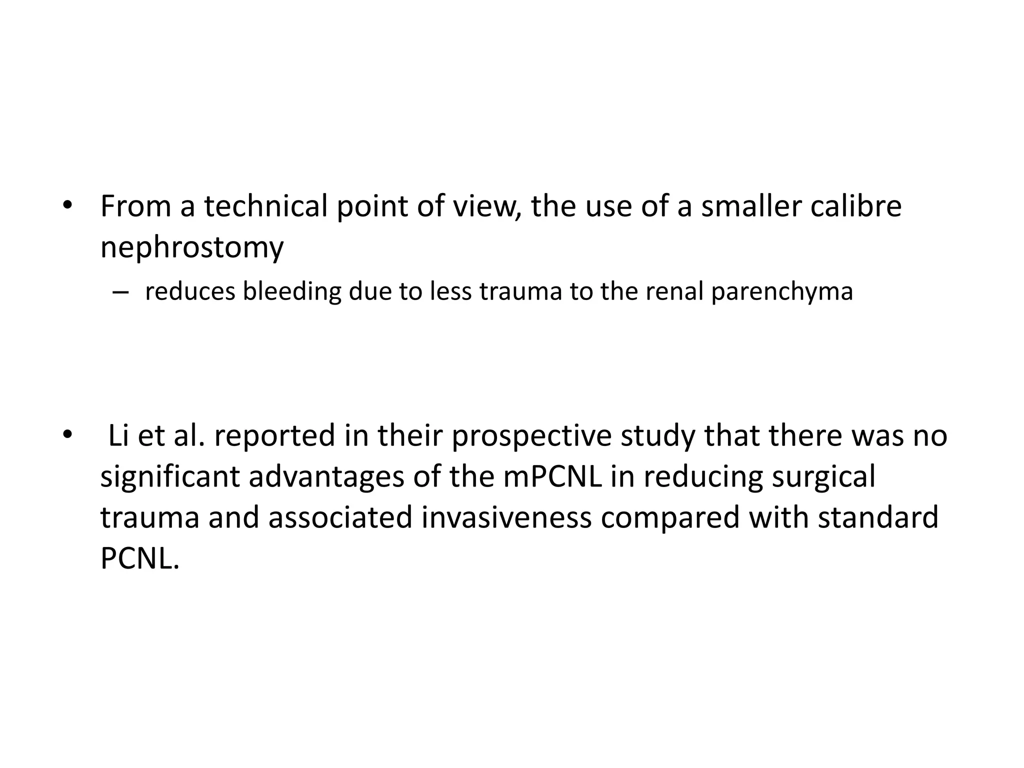 Standard versus tubeless mini percutaneous nephrolithotomy | PPTX ...
