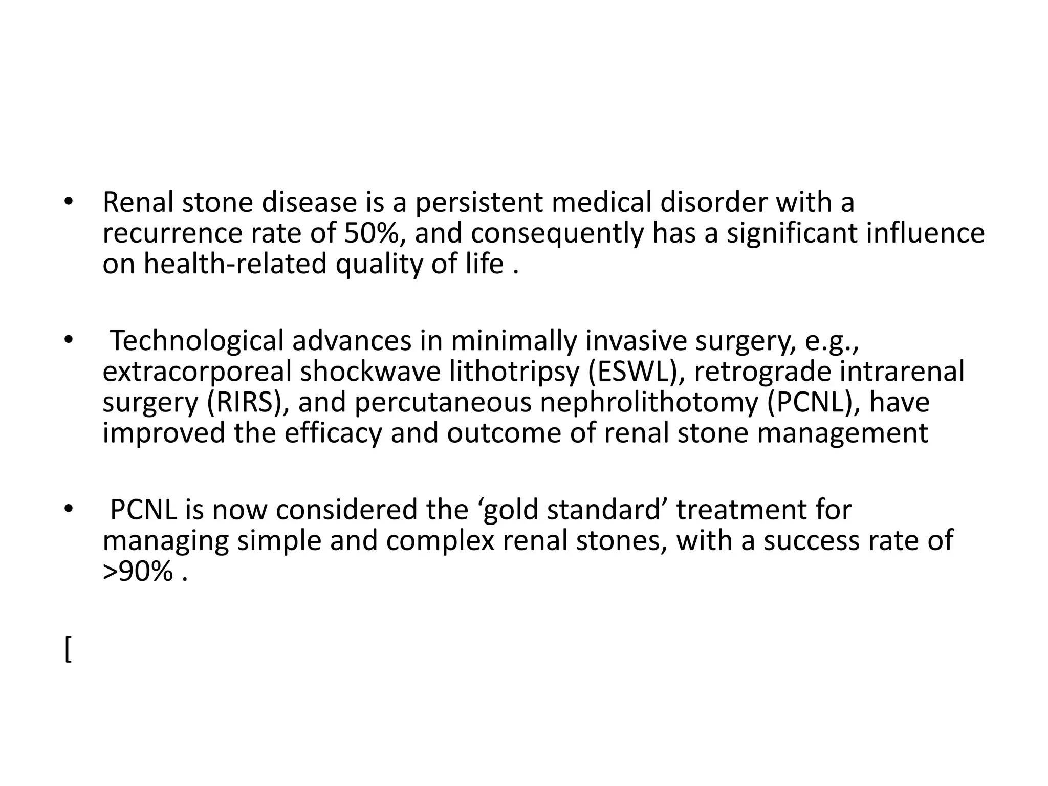 Standard versus tubeless mini percutaneous nephrolithotomy | PPTX