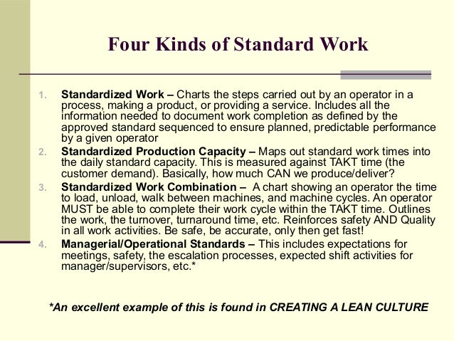 Standard Work Chart Example