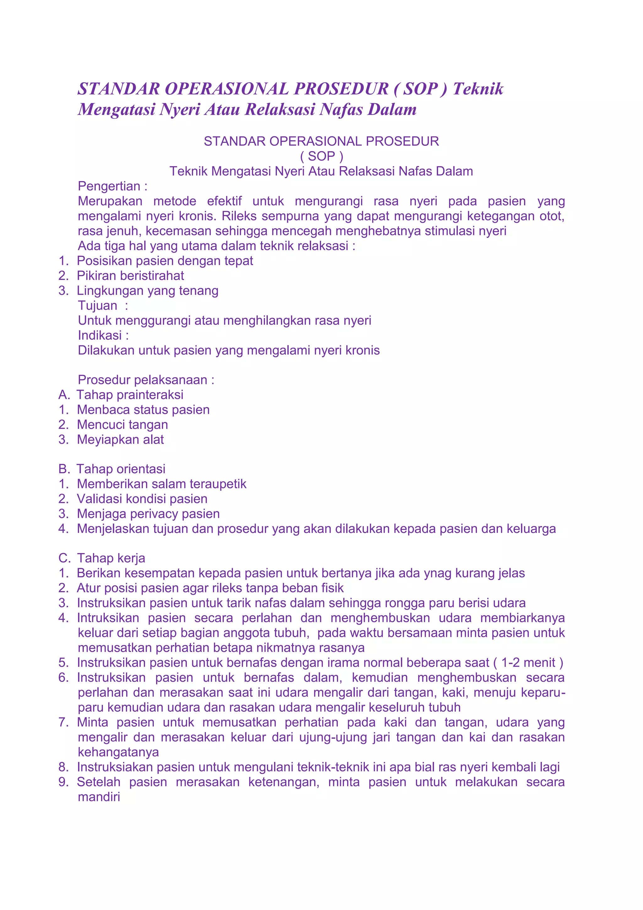 Standar operasional prosedur | DOCX
