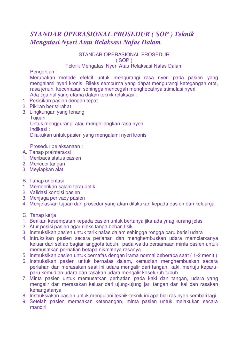 Standar operasional prosedur