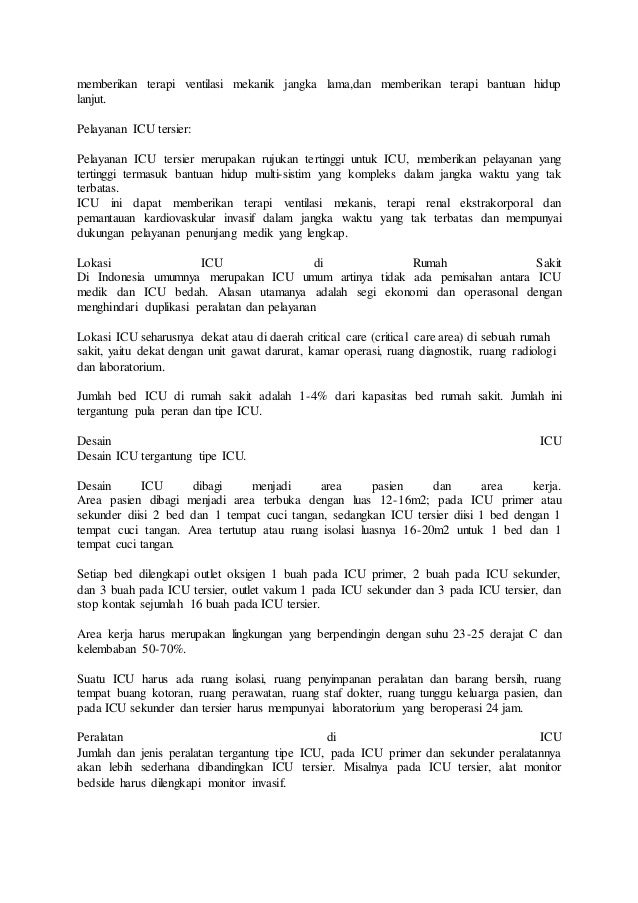 Standar Ruang Icu Rumah Sakit