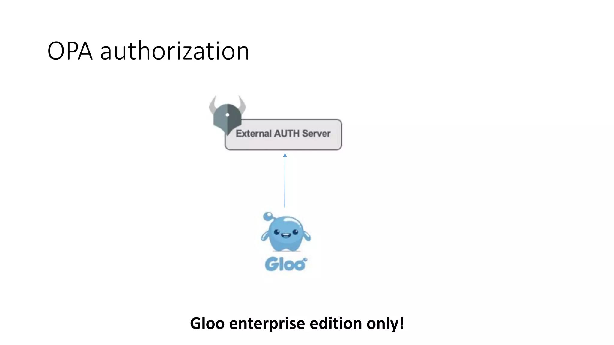 OPA authorization
Gloo enterprise edition only!
 