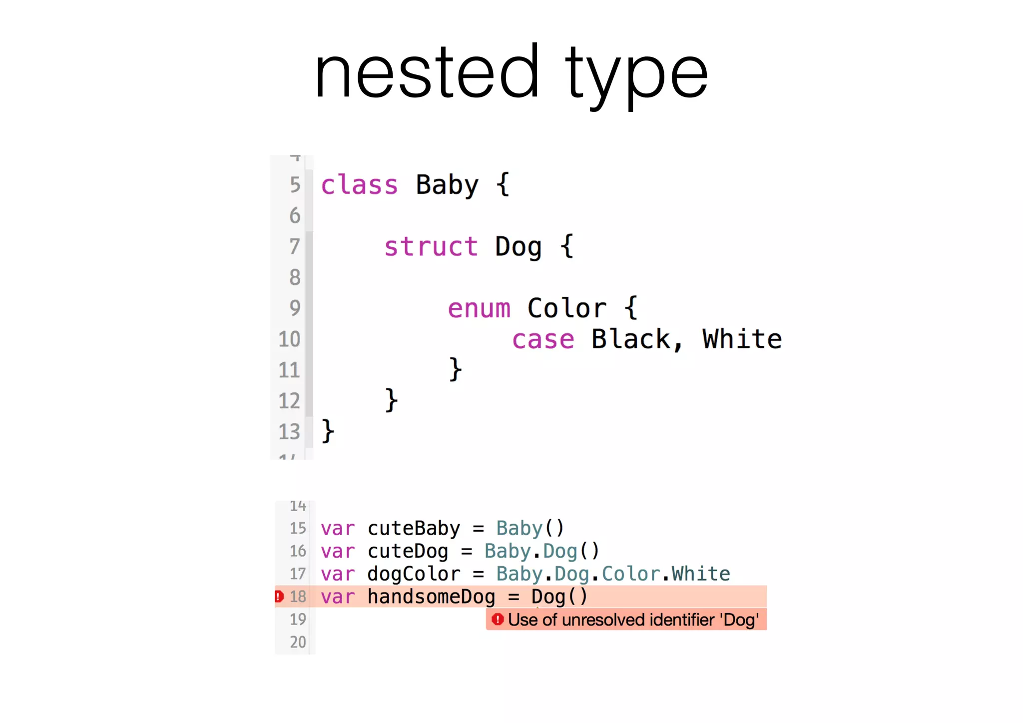 nested type
 