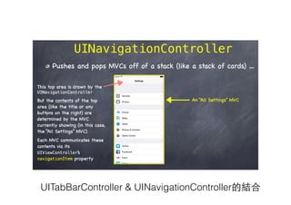 UITabBarController & UINavigationController的結合
 