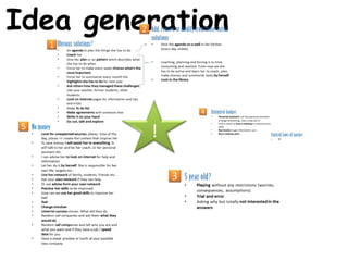 Idea generation
!
 
