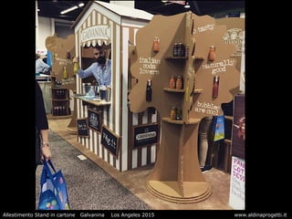 Allestimento Stand in cartone Galvanina Los Angeles 2015 www.aldinaprogetti.it
 
