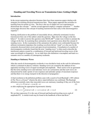 Standing and-traveling-waves-on-transmission-lines-getting-it-right | PDF