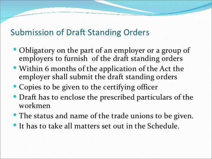 Standing orders