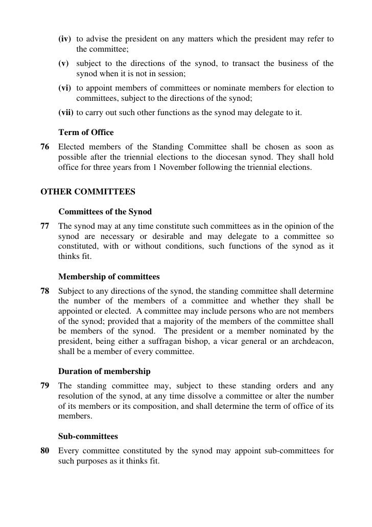 Standing orders