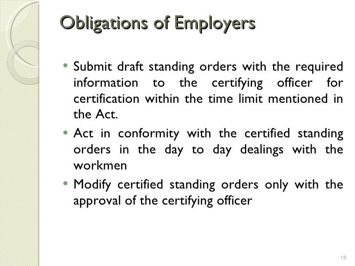 Standing orders act, 1946