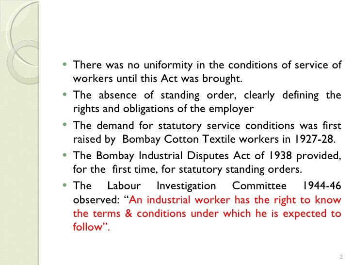 Standing orders act, 1946