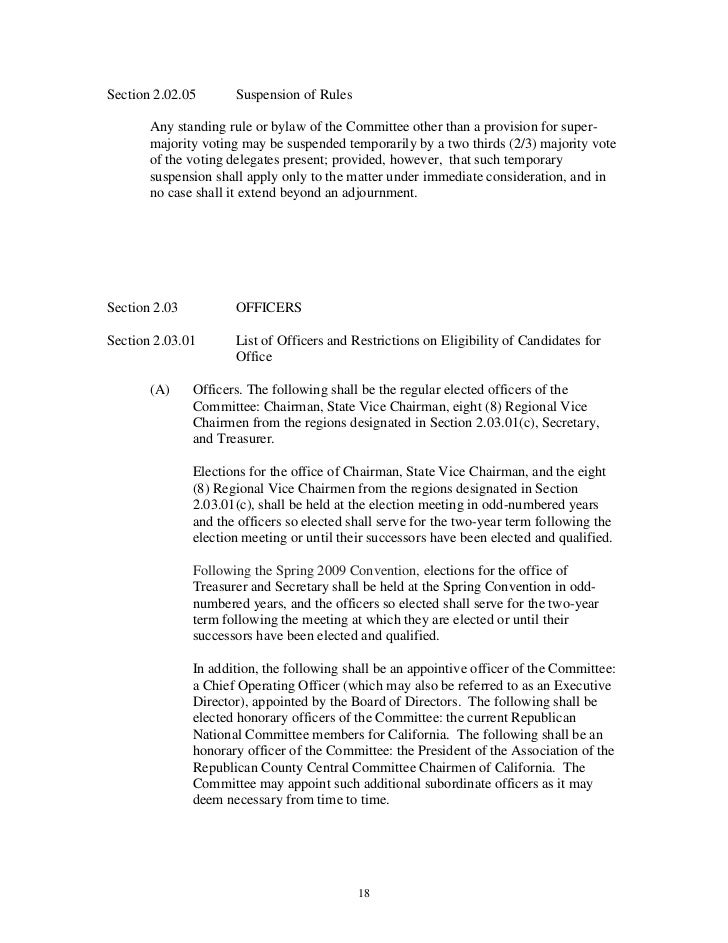 Standing rules and bylaws