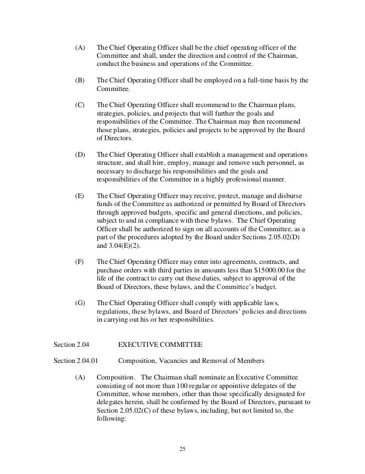 Standing rules and bylaws