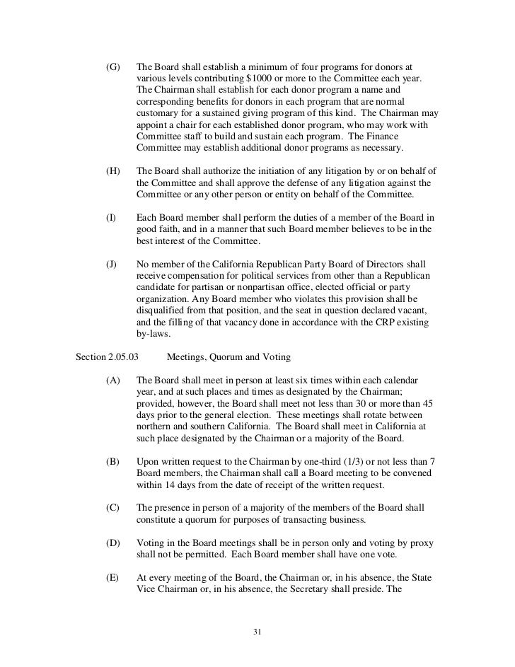 Standing rules and bylaws