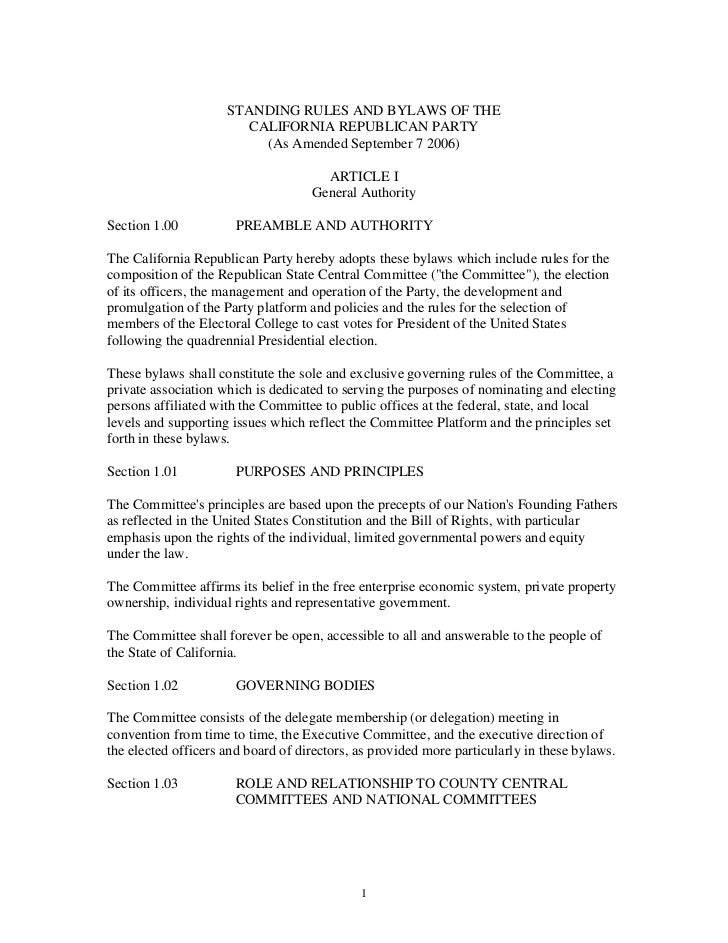 Standing rules and bylaws