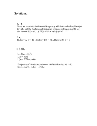 Standing waves work sheet | PDF