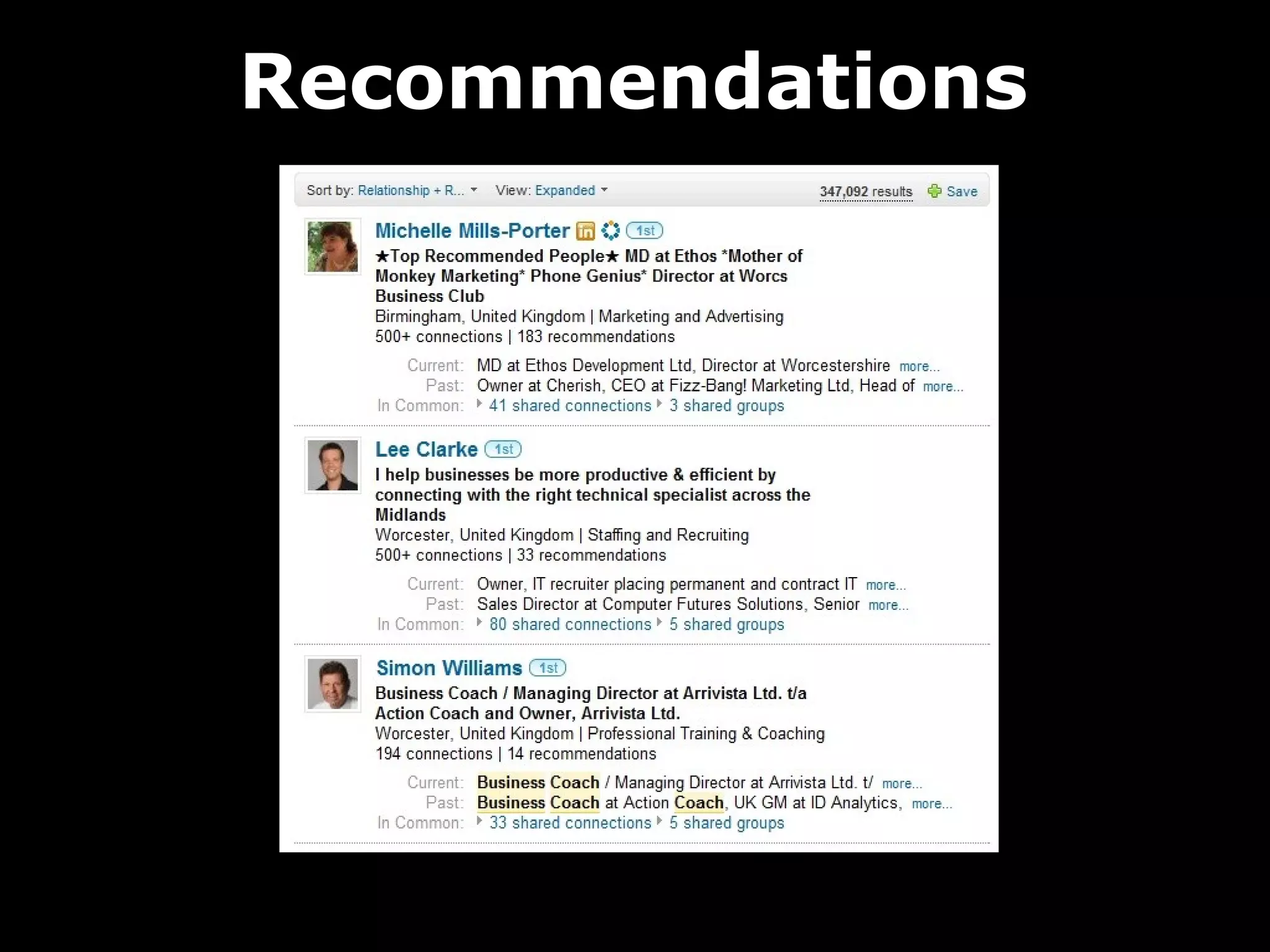 Recommendations

 