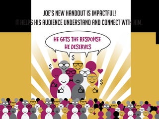 Joe’s NEW Handout is impactful!
it helps his audience understand and connect with him.
$
$
$
 